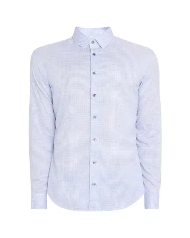 Giorgio Armani Men's Micro-Plaid Cotton Dress Shirt | Thumbnail 1 Giorgio Armani Men's Micro-Plaid Cotton Dress Shirt | Thumbnail 1