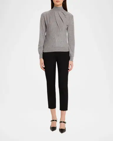 Givenchy Draped Mock-Neck Wool Sweater | Thumbnail 2 Givenchy Draped Mock-Neck Wool Sweater | Thumbnail 2