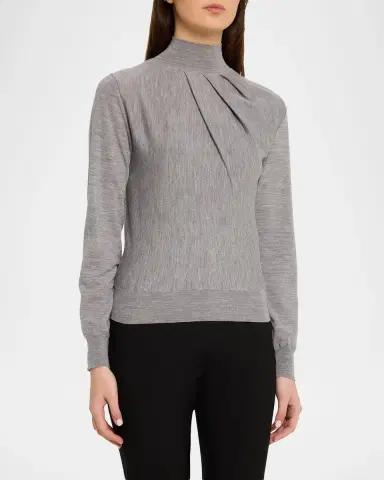 Givenchy Draped Mock-Neck Wool Sweater | Thumbnail 4 Givenchy Draped Mock-Neck Wool Sweater | Thumbnail 4