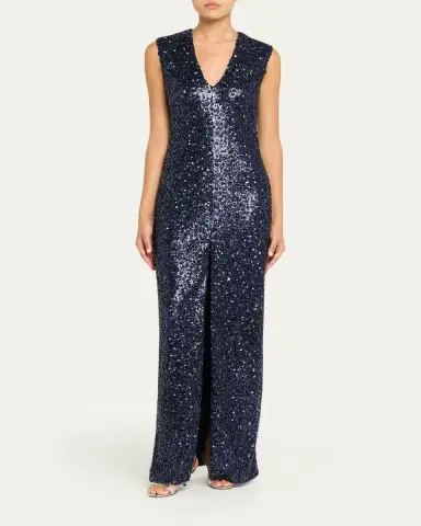 Atelier Prabal Gurung Eva Sequined Sleeveless Column Gown | Thumbnail 2 Atelier Prabal Gurung Eva Sequined Sleeveless Column Gown | Thumbnail 2