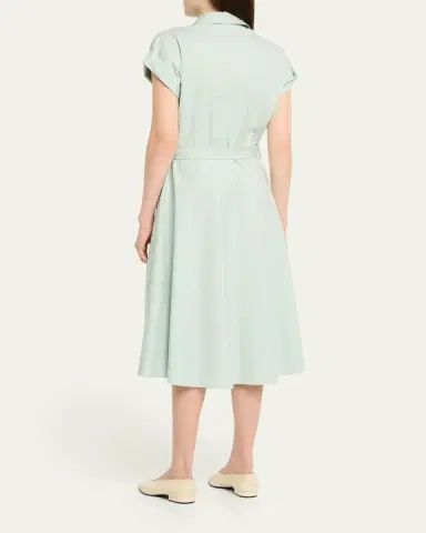 Kiton Silk Stretch Belted Midi Shirtdress | Thumbnail 3 Kiton Silk Stretch Belted Midi Shirtdress | Thumbnail 3