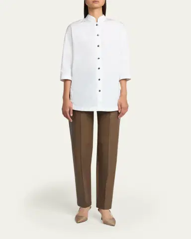 Giorgio Armani Cotton Poplin Button-Down Shirt | Thumbnail 2 Giorgio Armani Cotton Poplin Button-Down Shirt | Thumbnail 2