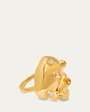 Oscar de la Renta Seashell Rhinestone Ring | Thumbnail 3 Oscar de la Renta Seashell Rhinestone Ring | Thumbnail 3