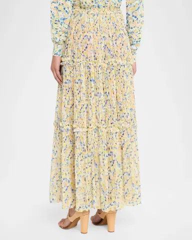 Ulla Johnson Virginie Floral Silk Chiffon Midi Skirt | Thumbnail 2 Ulla Johnson Virginie Floral Silk Chiffon Midi Skirt | Thumbnail 2