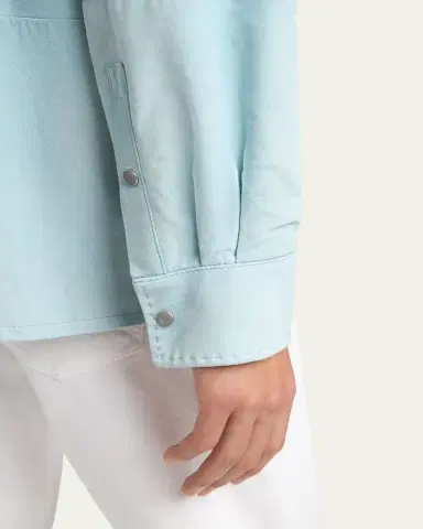 Kiton Men's Suede Snap-Front Shirt | Thumbnail 5 Kiton Men's Suede Snap-Front Shirt | Thumbnail 5