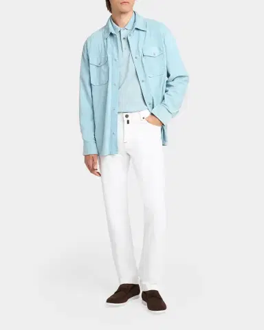 Kiton Men's Suede Snap-Front Shirt | Thumbnail 6 Kiton Men's Suede Snap-Front Shirt | Thumbnail 6