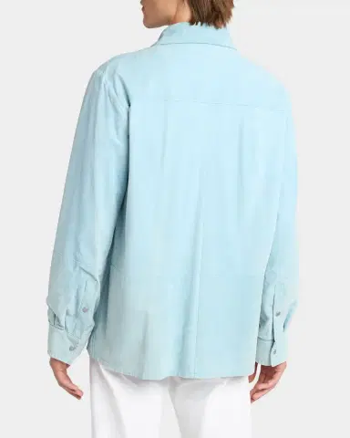 Kiton Men's Suede Snap-Front Shirt | Thumbnail 7 Kiton Men's Suede Snap-Front Shirt | Thumbnail 7