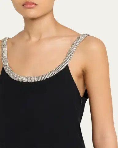 TOM FORD Crystal Sleeveless Grain De Poudre High-Low Gown | Thumbnail 5 TOM FORD Crystal Sleeveless Grain De Poudre High-Low Gown | Thumbnail 5