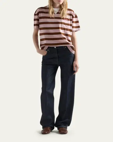 Prada Striped Jersey Short-Sleeve T-Shirt | Thumbnail 2 Prada Striped Jersey Short-Sleeve T-Shirt | Thumbnail 2