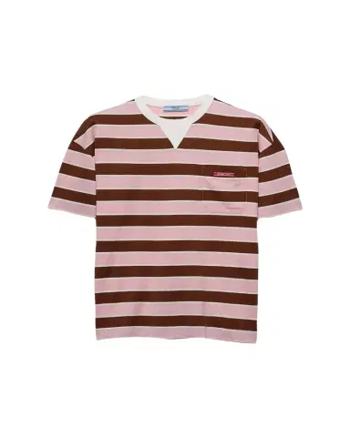Prada Striped Jersey Short-Sleeve T-Shirt | Thumbnail 1 Prada Striped Jersey Short-Sleeve T-Shirt | Thumbnail 1