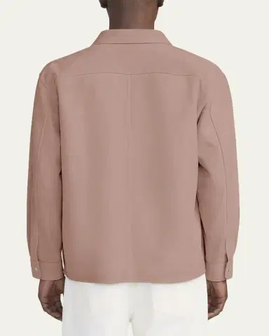 FRAME Men's Solid Suede Overshirt | Thumbnail 3 FRAME Men's Solid Suede Overshirt | Thumbnail 3