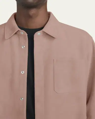 FRAME Men's Solid Suede Overshirt | Thumbnail 5 FRAME Men's Solid Suede Overshirt | Thumbnail 5