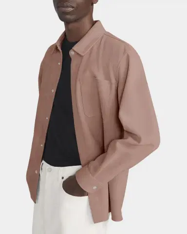 FRAME Men's Solid Suede Overshirt | Thumbnail 8 FRAME Men's Solid Suede Overshirt | Thumbnail 8