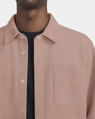 FRAME Men's Solid Suede Overshirt | Thumbnail 9 FRAME Men's Solid Suede Overshirt | Thumbnail 9