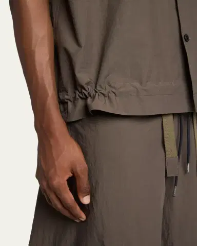 SACAI Men's Drawstring Short-Sleeve Utility Shirt | Thumbnail 5 SACAI Men's Drawstring Short-Sleeve Utility Shirt | Thumbnail 5