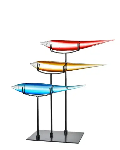 Dale Tiffany Art Glass Fish Figurine Sculpture with Stand | Thumbnail 1 Dale Tiffany Art Glass Fish Figurine Sculpture with Stand | Thumbnail 1