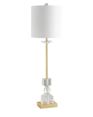 Old World Design Kingston Crystal Buffet Lamp with White Linen Shade | Thumbnail 1 Old World Design Kingston Crystal Buffet Lamp with White Linen Shade | Thumbnail 1