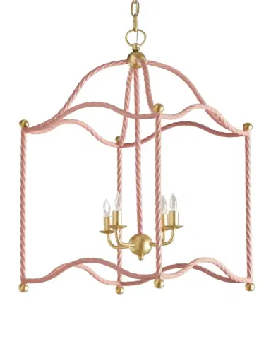 Old World Design Blush and Gold Maggie Lantern | Thumbnail 1 Old World Design Blush and Gold Maggie Lantern | Thumbnail 1