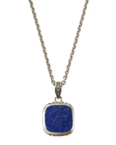 John Varvatos Men 's Artisan Lapis Pendant Necklace, 24"L | Thumbnail 1 John Varvatos Men 's Artisan Lapis Pendant Necklace, 24"L | Thumbnail 1