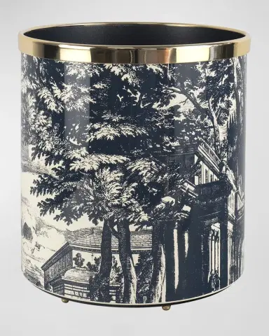 FORNASETTI Paper Basket - Giardino Settecentesco Blue Ivory | Thumbnail 2 FORNASETTI Paper Basket - Giardino Settecentesco Blue Ivory | Thumbnail 2