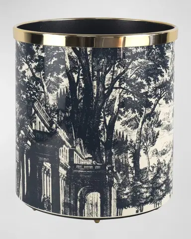 FORNASETTI Paper Basket - Giardino Settecentesco Blue Ivory | Thumbnail 3 FORNASETTI Paper Basket - Giardino Settecentesco Blue Ivory | Thumbnail 3