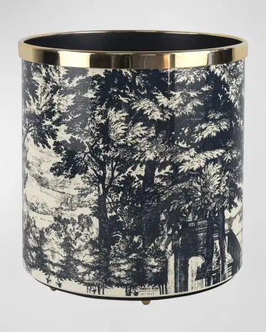 FORNASETTI Paper Basket - Giardino Settecentesco Blue Ivory | Thumbnail 4 FORNASETTI Paper Basket - Giardino Settecentesco Blue Ivory | Thumbnail 4