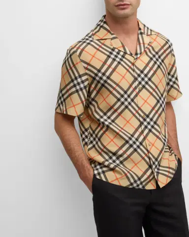 Burberry Men's Check Camp Shirt | Thumbnail 6 Burberry Men's Check Camp Shirt | Thumbnail 6