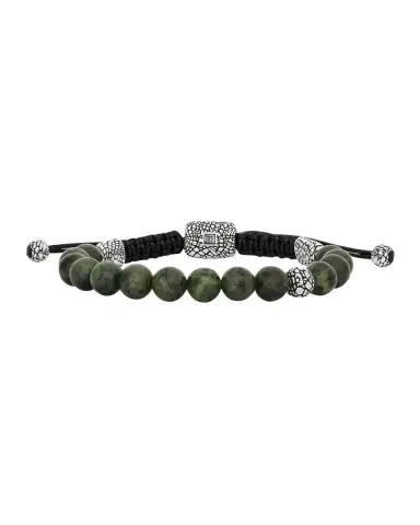 John Varvatos Men's Snakeskin Sterling Silver Jade Beaded Bracelet | Thumbnail 1 John Varvatos Men's Snakeskin Sterling Silver Jade Beaded Bracelet | Thumbnail 1