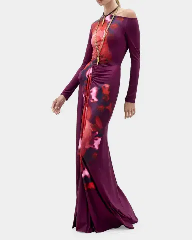 Silvia Tcherassi Meissa Watercolor Jersey Drape Maxi Skirt | Thumbnail 2 Silvia Tcherassi Meissa Watercolor Jersey Drape Maxi Skirt | Thumbnail 2