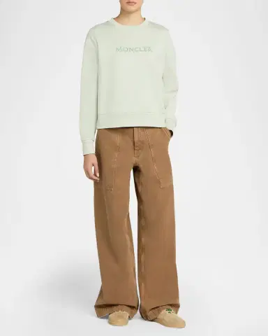 Moncler Embroidered Logo Crewneck Sweatshirt | Thumbnail 2 Moncler Embroidered Logo Crewneck Sweatshirt | Thumbnail 2