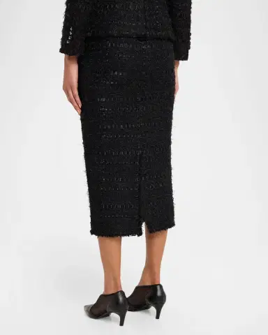 Thom Browne Satin Ribbon Tweed Frayed Hobble Skirt | Thumbnail 3 Thom Browne Satin Ribbon Tweed Frayed Hobble Skirt | Thumbnail 3