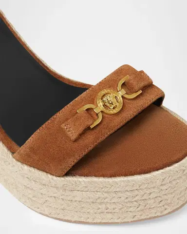 Versace 120mm Medusa Suede Espadrilles | Thumbnail 3 Versace 120mm Medusa Suede Espadrilles | Thumbnail 3