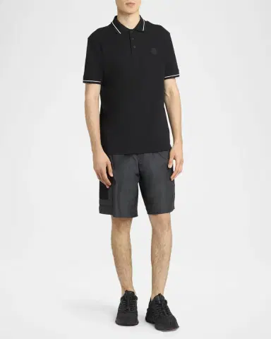 Moncler Men's Logo Patch Cotton Pique Polo Shirt | Thumbnail 2 Moncler Men's Logo Patch Cotton Pique Polo Shirt | Thumbnail 2
