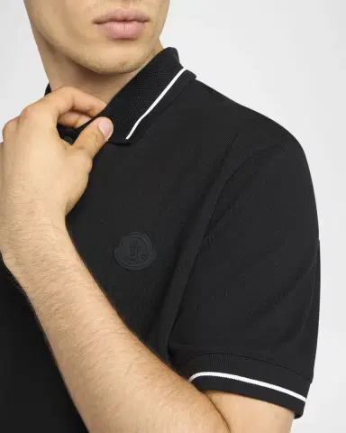 Moncler Men's Logo Patch Cotton Pique Polo Shirt | Thumbnail 5 Moncler Men's Logo Patch Cotton Pique Polo Shirt | Thumbnail 5