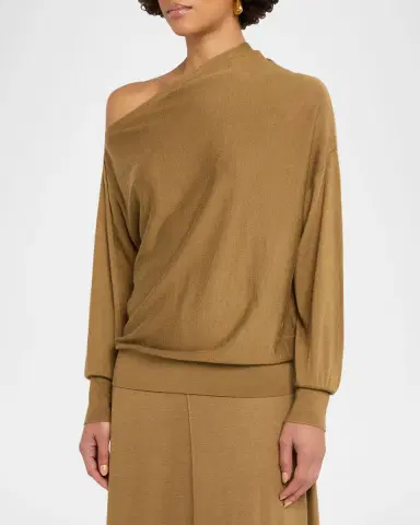TWP Fine Wool Silk Cold Shoulder Sweater | Thumbnail 4 TWP Fine Wool Silk Cold Shoulder Sweater | Thumbnail 4
