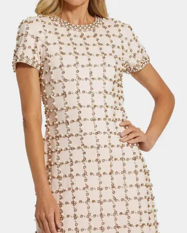 Mac Duggal Cocktail Beaded Sheath Mini Dress | Thumbnail 2 Mac Duggal Cocktail Beaded Sheath Mini Dress | Thumbnail 2