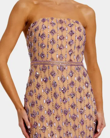 Mac Duggal Strapless Bead & Sequin Column Gown | Thumbnail 2 Mac Duggal Strapless Bead & Sequin Column Gown | Thumbnail 2