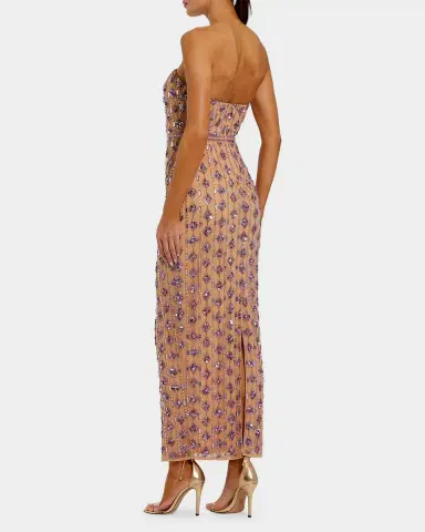Mac Duggal Strapless Bead & Sequin Column Gown | Thumbnail 3 Mac Duggal Strapless Bead & Sequin Column Gown | Thumbnail 3