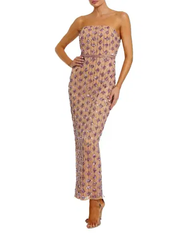 Mac Duggal Strapless Bead & Sequin Column Gown | Thumbnail 1 Mac Duggal Strapless Bead & Sequin Column Gown | Thumbnail 1