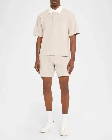 Hudson Men's Contrast-Collar Cotton and Cashmere Polo Shirt | Thumbnail 2 Hudson Men's Contrast-Collar Cotton and Cashmere Polo Shirt | Thumbnail 2