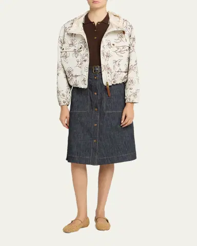 Moncler Nepeta Hooded Floral Print Jacket | Thumbnail 2 Moncler Nepeta Hooded Floral Print Jacket | Thumbnail 2