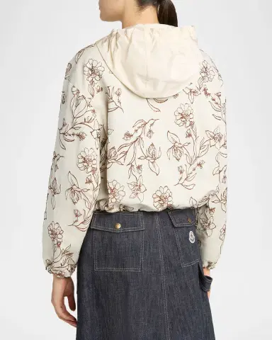 Moncler Nepeta Hooded Floral Print Jacket | Thumbnail 3 Moncler Nepeta Hooded Floral Print Jacket | Thumbnail 3