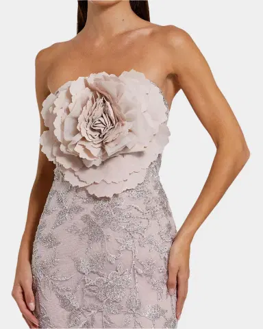 Mac Duggal Strapless Embroidered Floral-Embellished Gown | Thumbnail 2 Mac Duggal Strapless Embroidered Floral-Embellished Gown | Thumbnail 2
