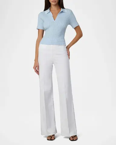 Joe 's Jeans Jess Short-Sleeve Pointelle Polo | Thumbnail 2 Joe 's Jeans Jess Short-Sleeve Pointelle Polo | Thumbnail 2