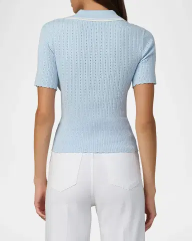 Joe 's Jeans Jess Short-Sleeve Pointelle Polo | Thumbnail 3 Joe 's Jeans Jess Short-Sleeve Pointelle Polo | Thumbnail 3