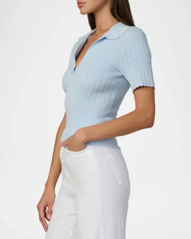 Joe 's Jeans Jess Short-Sleeve Pointelle Polo | Thumbnail 7 Joe 's Jeans Jess Short-Sleeve Pointelle Polo | Thumbnail 7