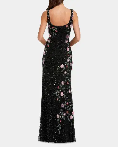 Mac Duggal Evening Embellished Floral Scoop-Neck Gown | Thumbnail 3 Mac Duggal Evening Embellished Floral Scoop-Neck Gown | Thumbnail 3