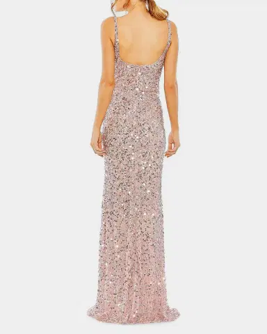 Mac Duggal Sleeveless Sequin Column Slip Gown | Thumbnail 2 Mac Duggal Sleeveless Sequin Column Slip Gown | Thumbnail 2