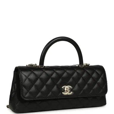 Chanel Chanel Maxi Top Handle Long Flap Bag Black Shiny Caviar Light Gold Hardware | Thumbnail 2 Chanel Chanel Maxi Top Handle Long Flap Bag Black Shiny Caviar Light Gold Hardware | Thumbnail 2