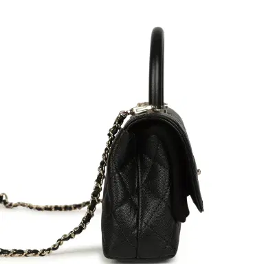 Chanel Chanel Maxi Top Handle Long Flap Bag Black Shiny Caviar Light Gold Hardware | Thumbnail 3 Chanel Chanel Maxi Top Handle Long Flap Bag Black Shiny Caviar Light Gold Hardware | Thumbnail 3